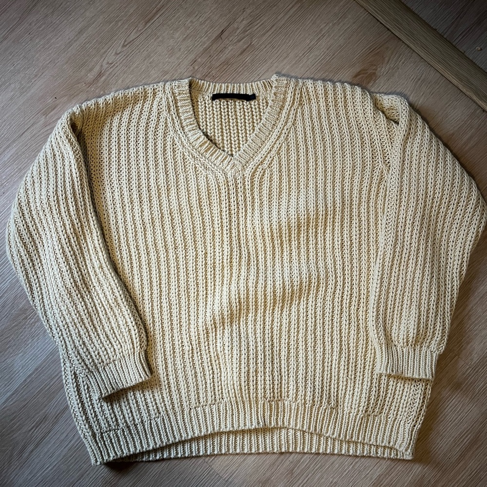 Jenni Kayne Cotton Cabin Sweater in Cream, Small - Picture 2 of 3
